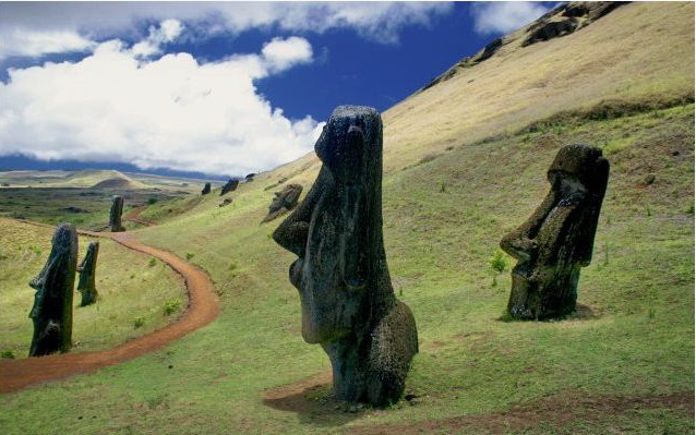 Phục Sinh là một hòn đảo xa xôi với số dân hơn 5.700 người, cách Chile 3.510km về hướng tây, thuộc biển Nam Thái Bình Dương.Nơi đây nổi danh với 887 bức tượng đá đầy kỳ lạ và độc đáo nằm rải rác trên đảo, được tạo nên bởi cư dân người Rapanui. Hòn đảo được bao bọc bởi những vùng nước trong sạch nhất và có 3 ngọn núi lửa đã chết.